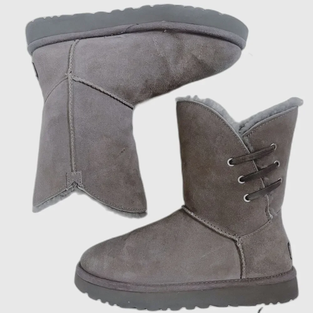 UGG Women's Constantine Boots Gray Shearling Boots Fur Lined Size 7